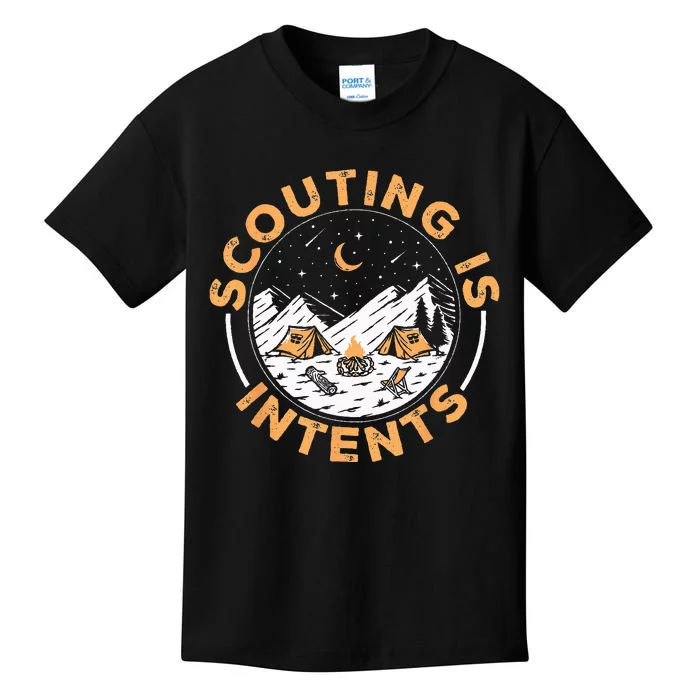 Scouting Is Intents Scout Funny Camping Kids T-Shirt