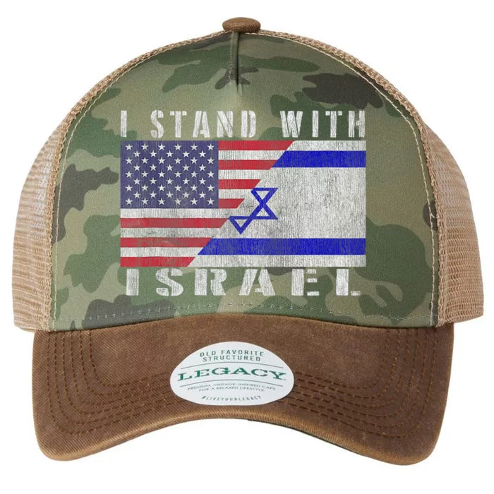 Support Israel I Stand With Israel Israel Flag/American Flag Legacy Tie Dye Trucker Hat