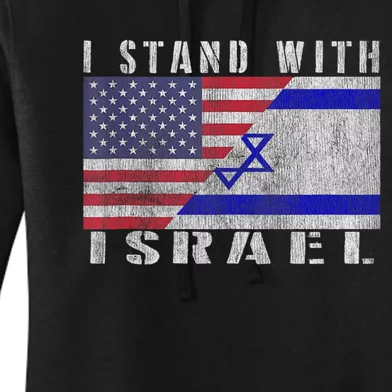 Support Israel I Stand With Israel Israel Flag/American Flag Women's Pullover Hoodie