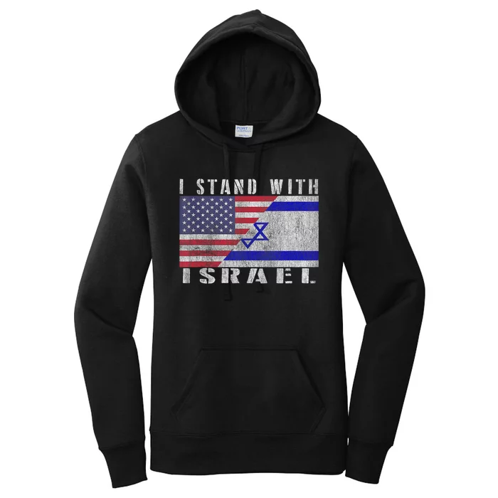 Support Israel I Stand With Israel Israel Flag/American Flag Women's Pullover Hoodie