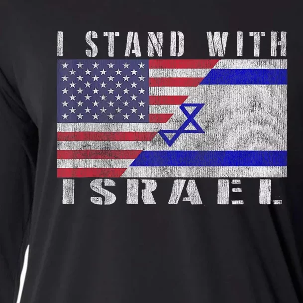 Support Israel I Stand With Israel Israel Flag/American Flag Cooling Performance Long Sleeve Crew