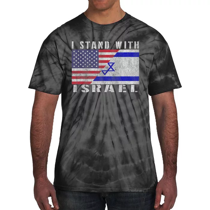 Support Israel I Stand With Israel Israel Flag/American Flag Tie-Dye T-Shirt