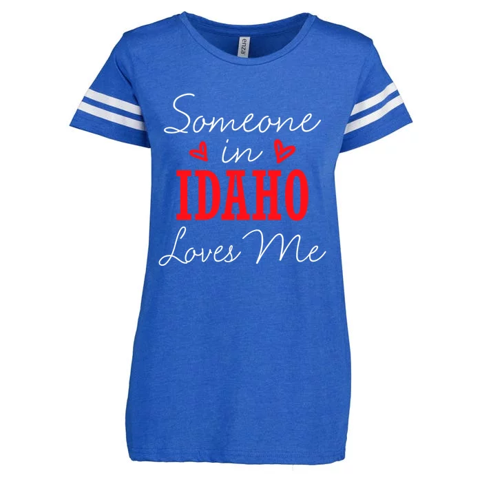 Someone In Idaho Loves Me Relationship Couple Boise Gift Enza Ladies Jersey Football T-Shirt