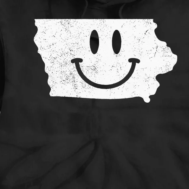 Smiling In IA – Funny Iowa Happy Face Tie Dye Hoodie