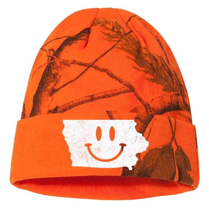 Smiling In IA – Funny Iowa Happy Face Kati - 12in Camo Beanie