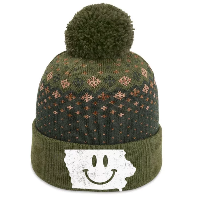 Smiling In IA – Funny Iowa Happy Face The Baniff Cuffed Pom Beanie