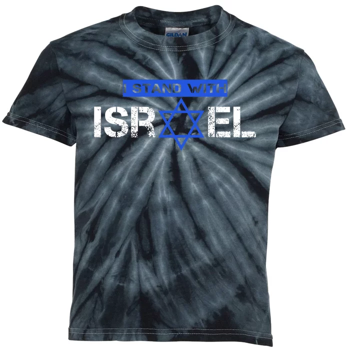 Support Israel I Stand With Israel Flag Israel Strong Kids Tie-Dye T-Shirt