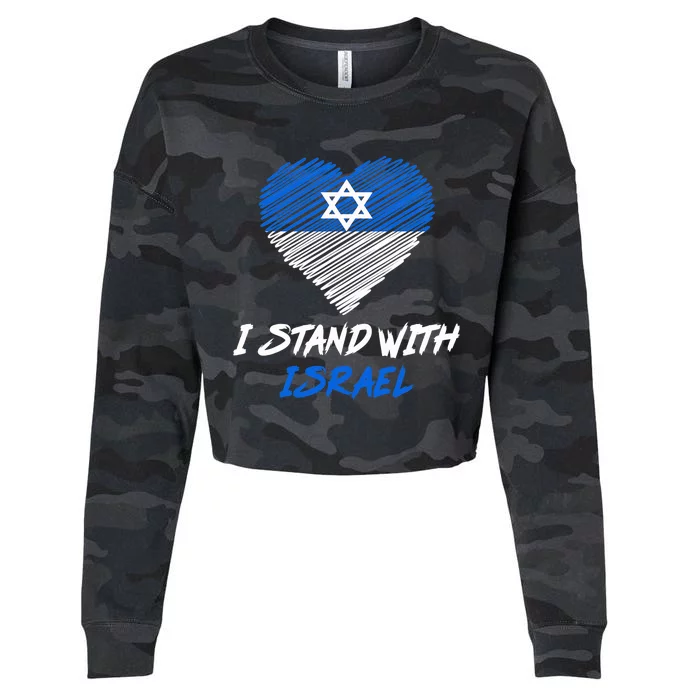 Support Israel I Stand With Israel Israeli Flag Cropped Pullover Crew