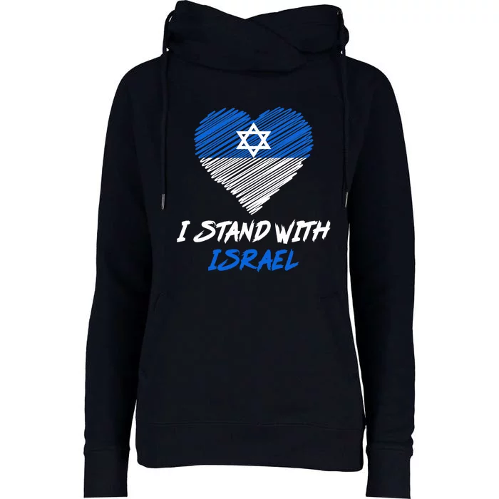 Support Israel I Stand With Israel Israeli Flag Womens Funnel Neck Pullover Hood