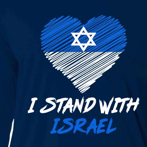 Support Israel I Stand With Israel Israeli Flag Cooling Performance Long Sleeve Crew