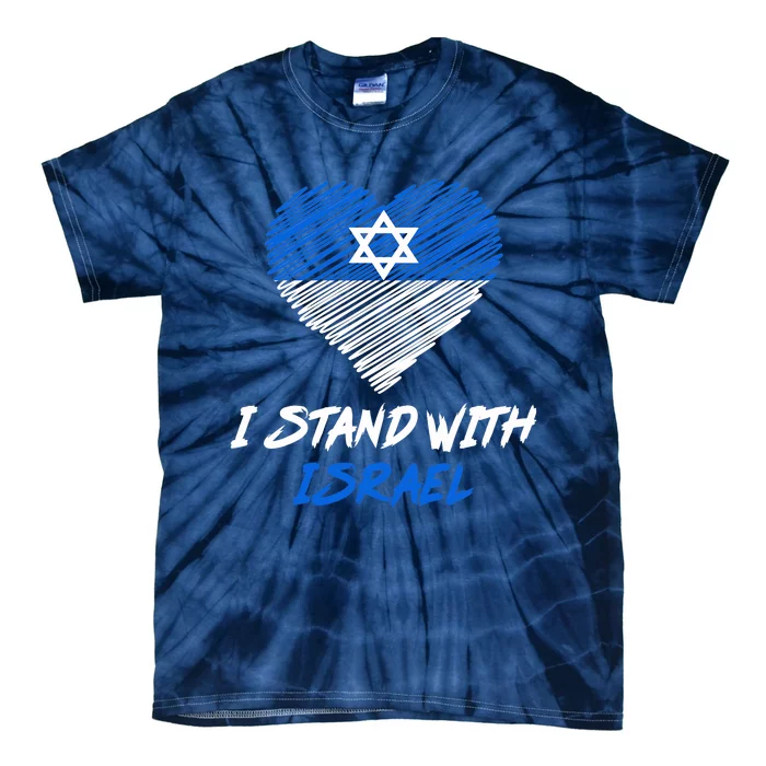 Support Israel I Stand With Israel Israeli Flag Tie-Dye T-Shirt