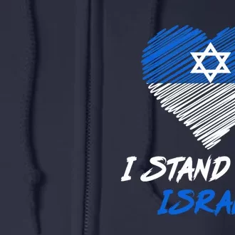 Support Israel I Stand With Israel Israeli Flag Full Zip Hoodie