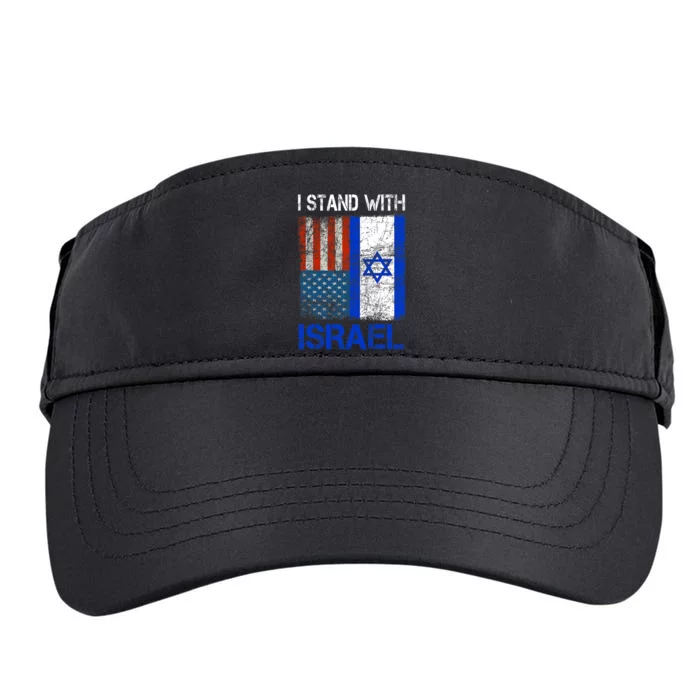 Support Israel I Stand With Israel Usa American Israeli Flag Adult Drive Performance Visor