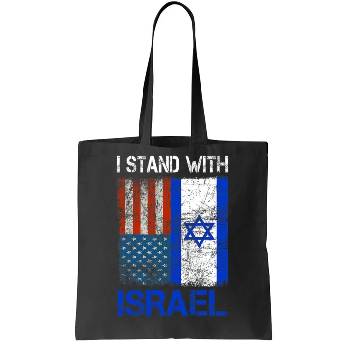 Support Israel I Stand With Israel Usa American Israeli Flag Tote Bag