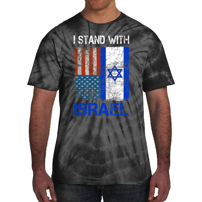 Support Israel I Stand With Israel Usa American Israeli Flag Tie-Dye T-Shirt