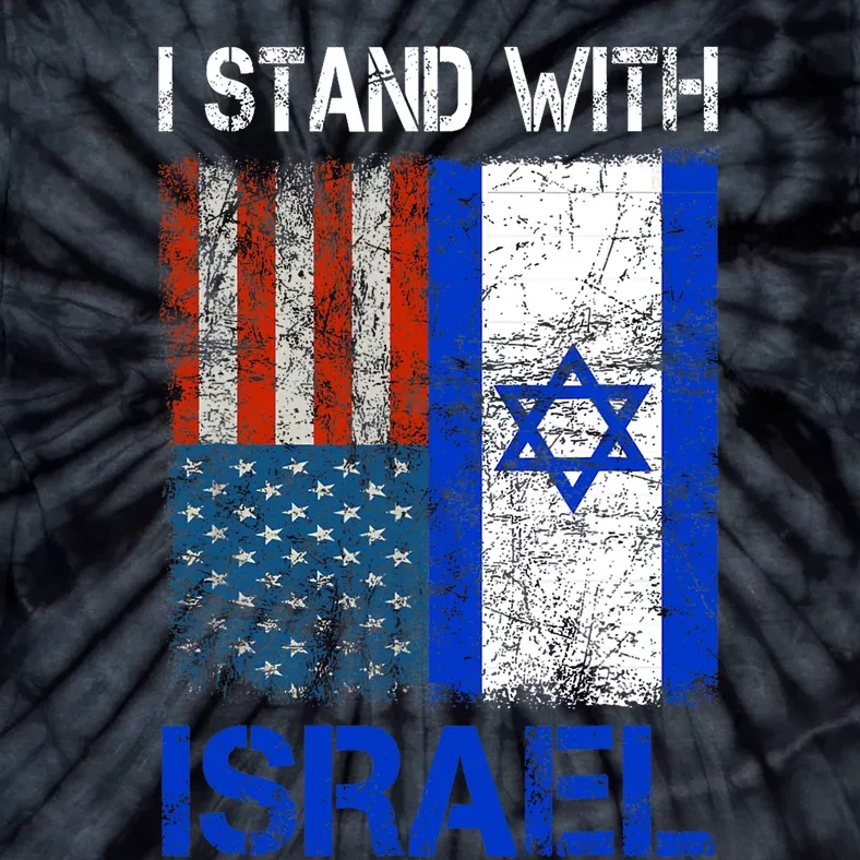 Support Israel I Stand With Israel Usa American Israeli Flag Tie-Dye T-Shirt