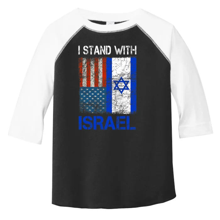 Support Israel I Stand With Israel Usa American Israeli Flag Toddler Fine Jersey T-Shirt