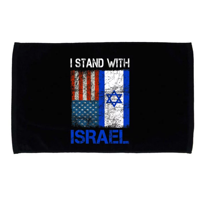 Support Israel I Stand With Israel Usa American Israeli Flag Microfiber Hand Towel