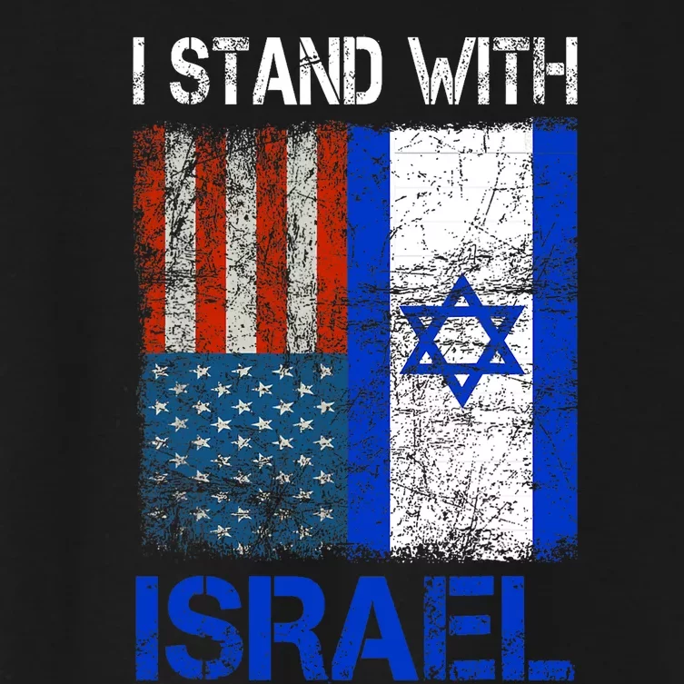 Support Israel I Stand With Israel Usa American Israeli Flag Women's Crop Top Tee