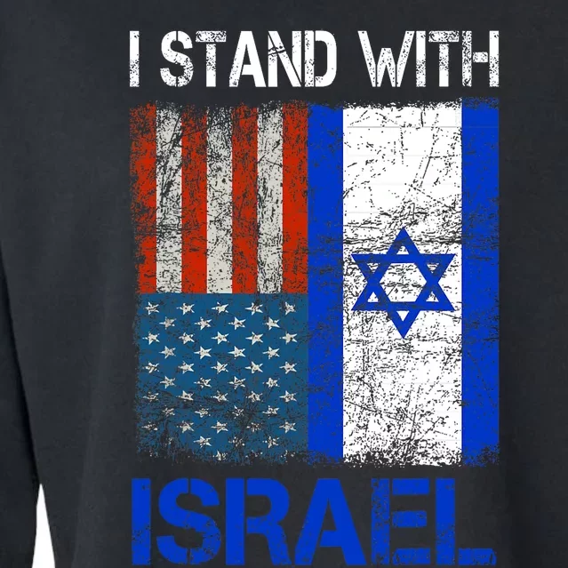 Support Israel I Stand With Israel Usa American Israeli Flag Cropped Pullover Crew