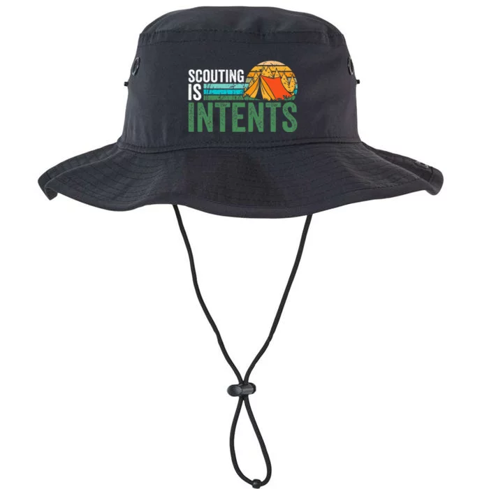 Scouting Is Intents Funny Scout Camping Happy Camper Retro Legacy Cool Fit Booney Bucket Hat