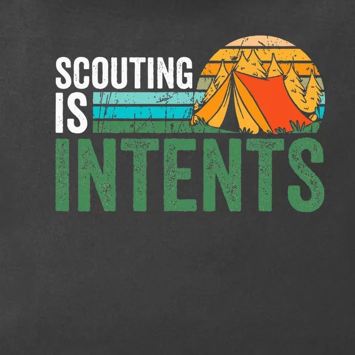 Scouting Is Intents Funny Scout Camping Happy Camper Retro Zip Tote Bag