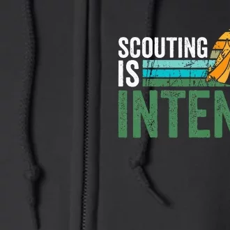 Scouting Is Intents Funny Scout Camping Happy Camper Retro Full Zip Hoodie