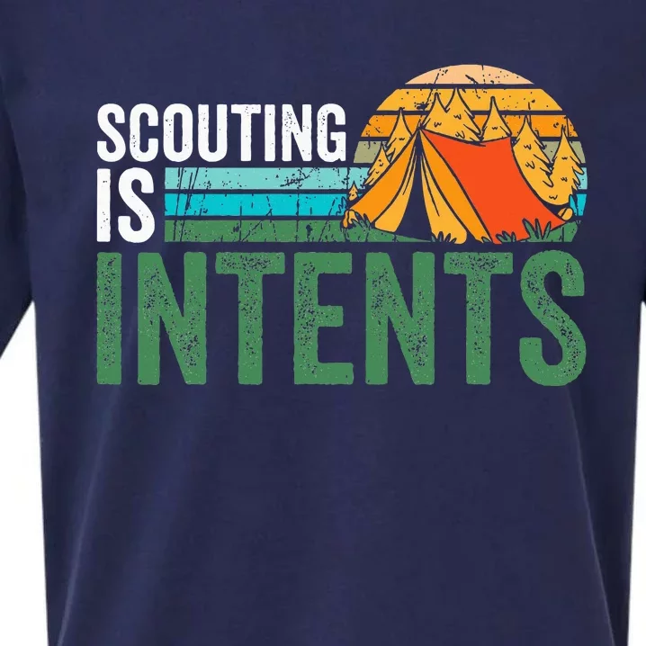 Scouting Is Intents Funny Scout Camping Happy Camper Retro Sueded Cloud Jersey T-Shirt