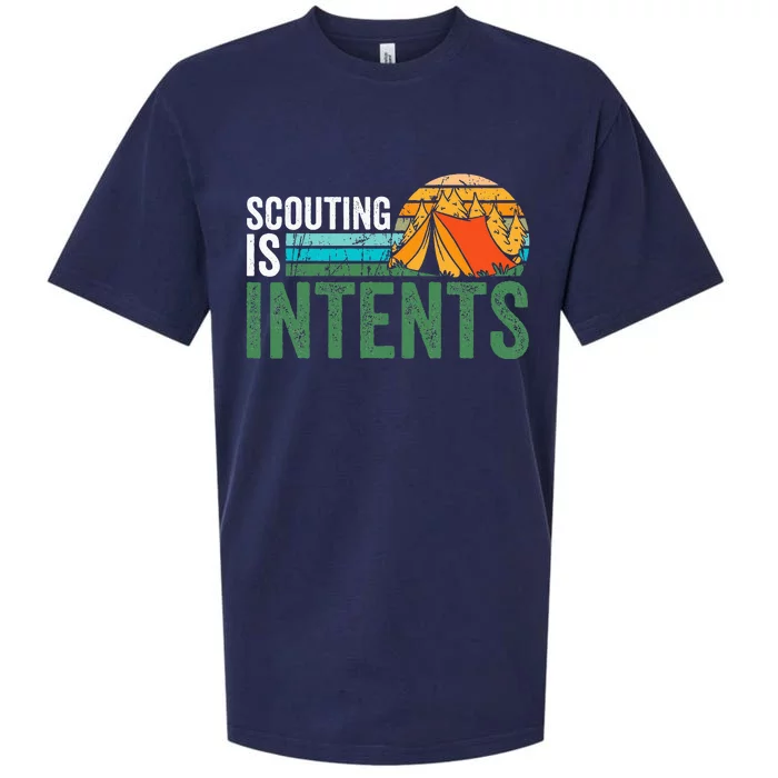 Scouting Is Intents Funny Scout Camping Happy Camper Retro Sueded Cloud Jersey T-Shirt