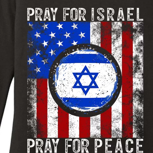 Support Israel I Stand With Israel Pray For Israel America Flag Womens CVC Long Sleeve Shirt