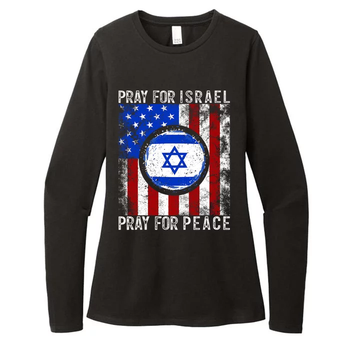 Support Israel I Stand With Israel Pray For Israel America Flag Womens CVC Long Sleeve Shirt