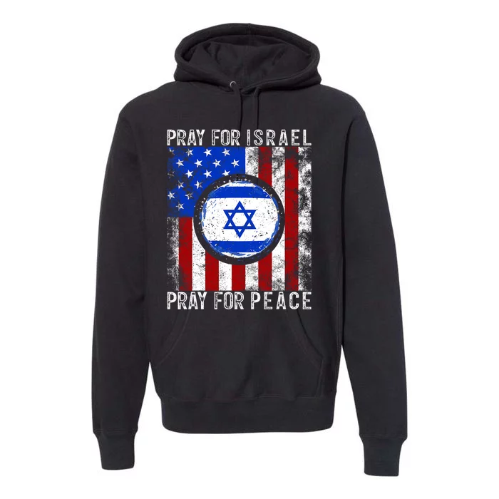 Support Israel I Stand With Israel Pray For Israel America Flag Premium Hoodie