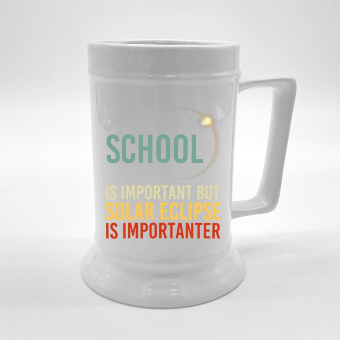 School Is Important But Solar Eclipse Is Importanter Funny Front & Back Beer Stein