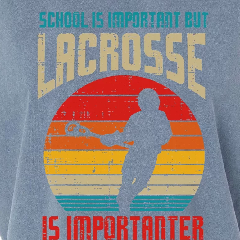 School Is Important Lacrosse Importanter Garment-Dyed Women's Muscle Tee