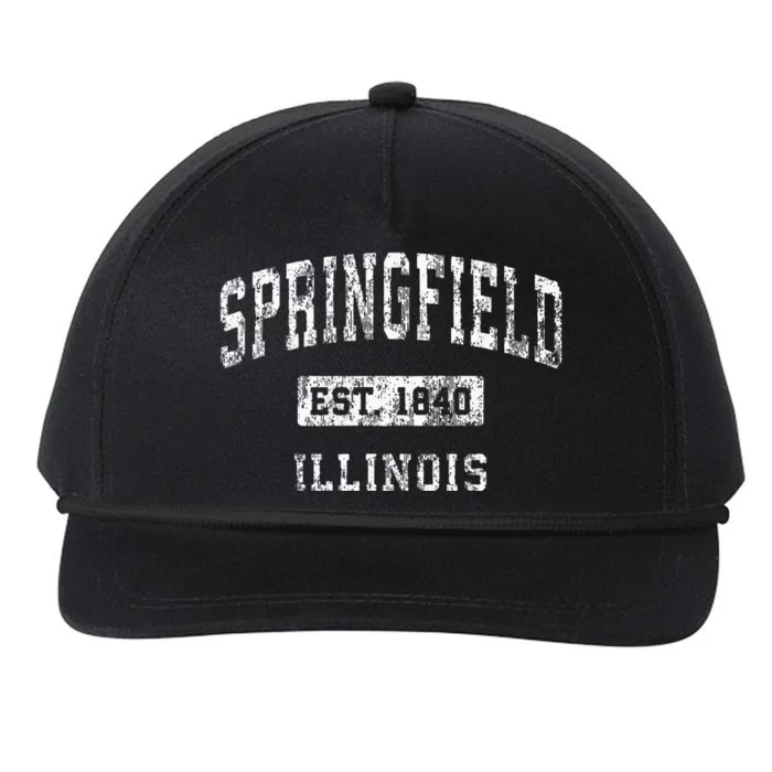 Springfield Illinois Il Vintage Established Sports Snapback Five-Panel Rope Hat