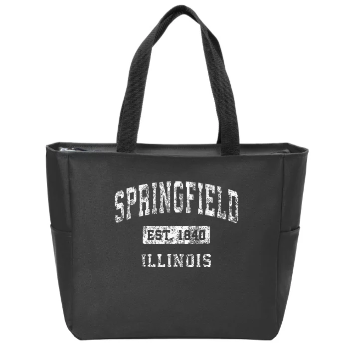 Springfield Illinois Il Vintage Established Sports Zip Tote Bag