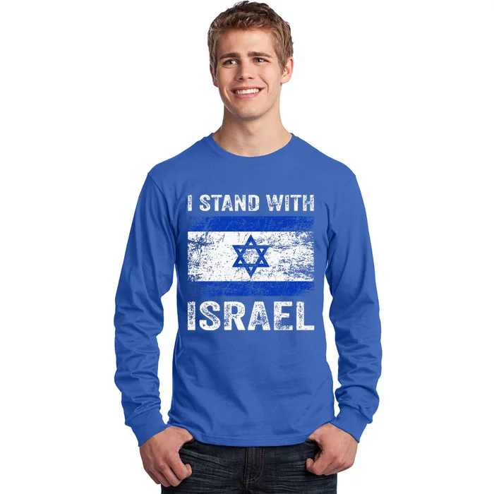 Support Israel I Stand With Israel Israeli Flag Long Sleeve Shirt