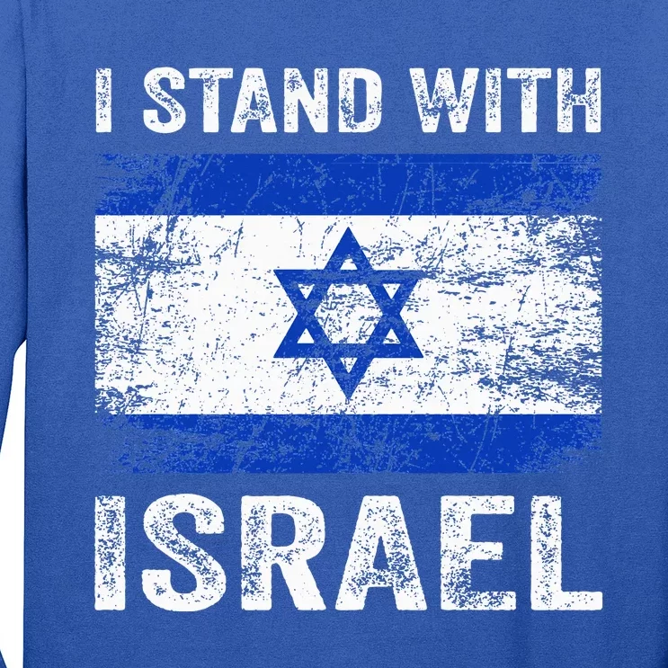 Support Israel I Stand With Israel Israeli Flag Long Sleeve Shirt