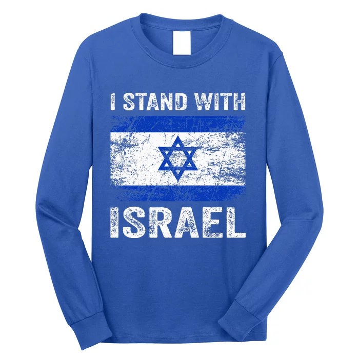 Support Israel I Stand With Israel Israeli Flag Long Sleeve Shirt