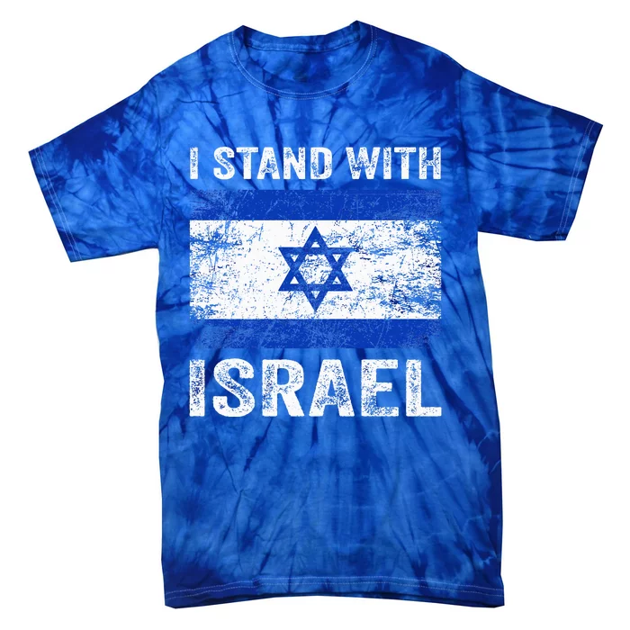 Support Israel I Stand With Israel Israeli Flag Tie-Dye T-Shirt