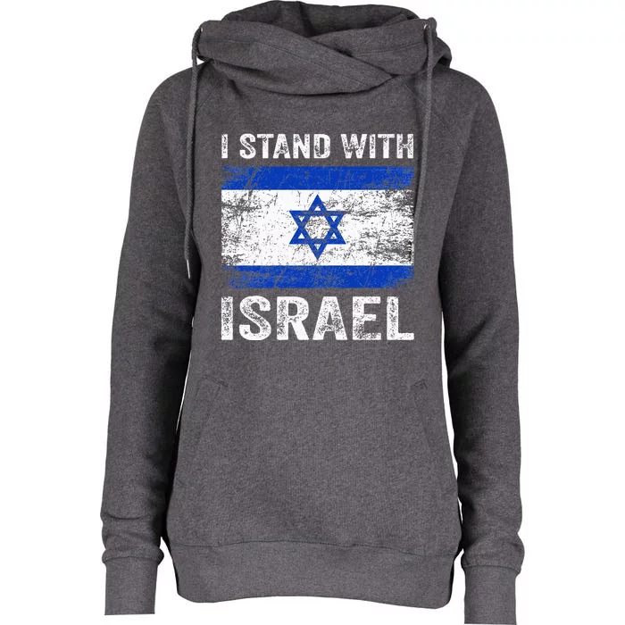 Support Israel I Stand With Israel Israeli Flag Womens Funnel Neck Pullover Hood