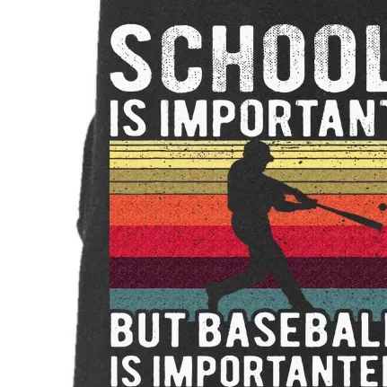 School Is Important But Baseball Is Importanter Vintage Kids Doggie 3-End Fleece Hoodie