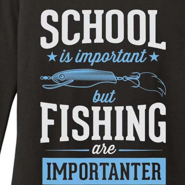 School Is Important But Fishing Is Importanter Womens CVC Long Sleeve Shirt