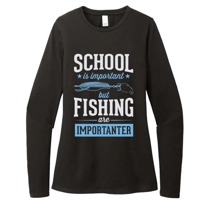 School Is Important But Fishing Is Importanter Womens CVC Long Sleeve Shirt