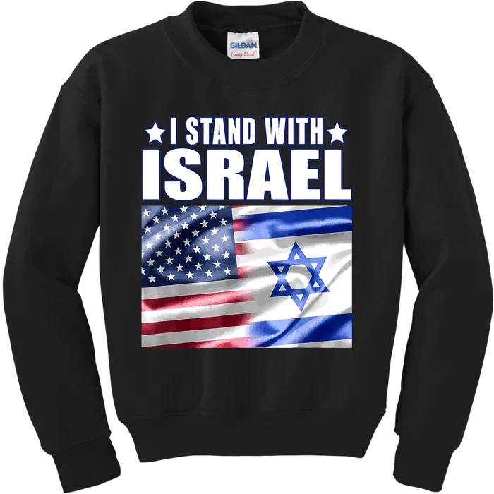 Support Israel I Stand With Israel Us Israel Flag Combined Kids Sweatshirt