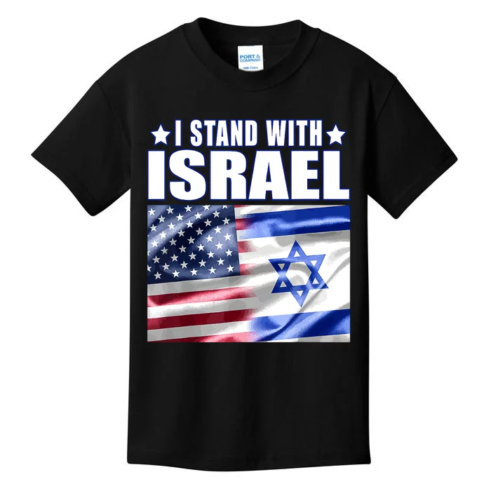 Support Israel I Stand With Israel Us Israel Flag Combined Kids T-Shirt