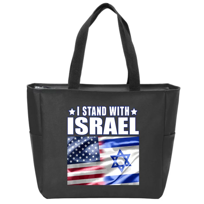 Support Israel I Stand With Israel Us Israel Flag Combined Zip Tote Bag