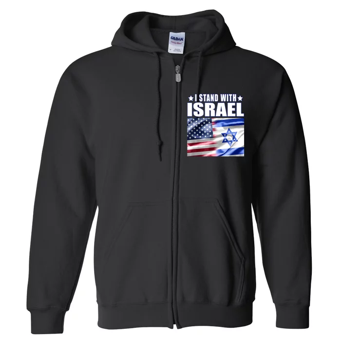 Support Israel I Stand With Israel Us Israel Flag Combined Full Zip Hoodie