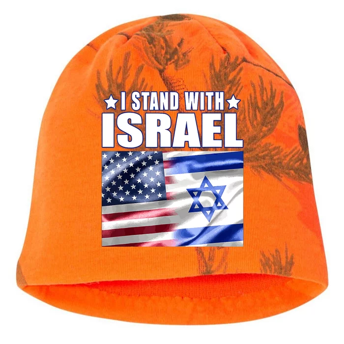 Support Israel I Stand With Israel Us Israel Flag Combined Kati - Camo Knit Beanie