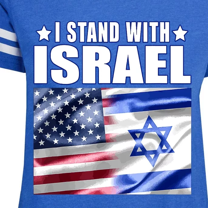 Support Israel I Stand With Israel Us Israel Flag Combined Enza Ladies Jersey Football T-Shirt